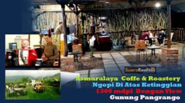 Suasana di Asmaralaya Coffe & Roastery dengan view Gunung Pangrango (Foto: suararealitas.co).