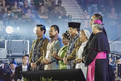 Presiden Prabowo Subianto saat menghadiri perayaan Natal Nasional di GBK. (Foto: Suara Realitas).