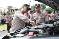 Polres Kebumen gelar cek kendaraan dan senjata api dinas. (Foto: Istimewa).