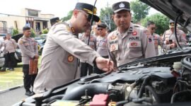 Polres Kebumen gelar cek kendaraan dan senjata api dinas. (Foto: Istimewa).