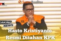 Hasto Kristiyanto Resmi Ditahan KPK Memakai Rompi Orange (foto:suararealitas)