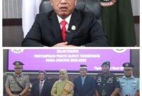H. Muhamad Amud mengucapkan terima kasih atas kehadiran tamu undangan, dan selamat juga atas terpilihnya H  Maesyal Rasyied dan ibu Intan sebagai Bupati dan Wakil Bupati Tangerang.(foto:SuaraRealitas.co/Lx)