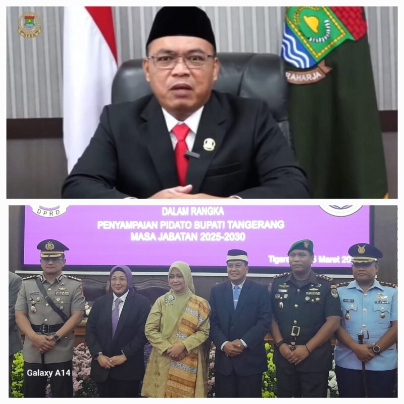 H. Muhamad Amud mengucapkan terima kasih atas kehadiran tamu undangan, dan selamat juga atas terpilihnya H  Maesyal Rasyied dan ibu Intan sebagai Bupati dan Wakil Bupati Tangerang.(foto:SuaraRealitas.co/Lx)