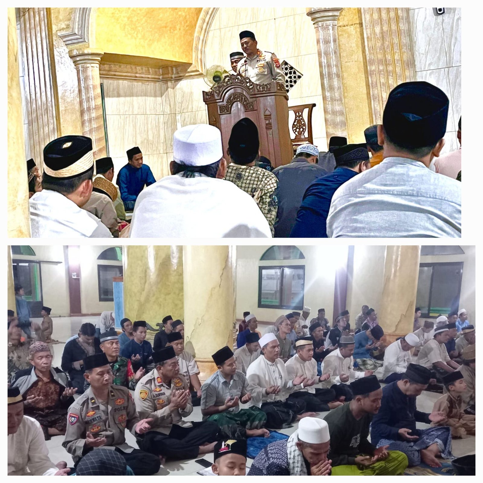 Kapolsek Kresek AKP A. Suryadi Bersama Forkopimcam Kresek Laksanakan Sholat Tarawih Keliling di Desa Rancailat Kecamatan Kresek