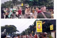 Kompol Gus Prihatin Zen SH, Kapolsek Kelapa dua didampingi jajaran personil berbagi takjil jelang berbuka puasa (foto:Suararelaitas.co)