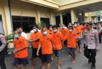 Ratusan tersangka berhasil diamankan Polres Nganjuk selama operasi pekat Semeru 2025 berlangsung. (Foto: Istimewa).