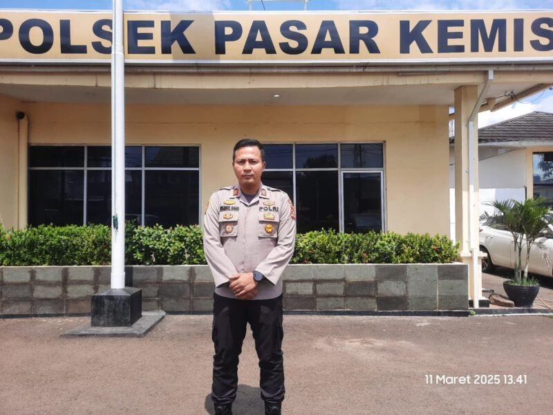 Kapolsek Pasar Kemis, AKP Syamsul Bahri usai jumpa pers terkait penggerebekan beberapa lokasi hiburan malam yang disinyalir menyediakan layanan birahi di kawasan Wisma Mas. (Foto: suararealitas.co).