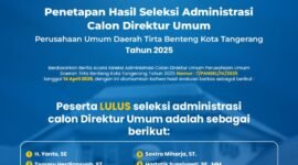 Flayer penetapan hasil seleksi administrasi calon Direktur Umum PDAM Kota Tangerang. (Foto: Istimewa).