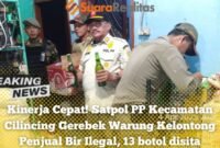 Satpol PP Meringkus Pelaku Usaha Warung Kelontong, 13 botol Bir Disita  (foto:suararealitas)