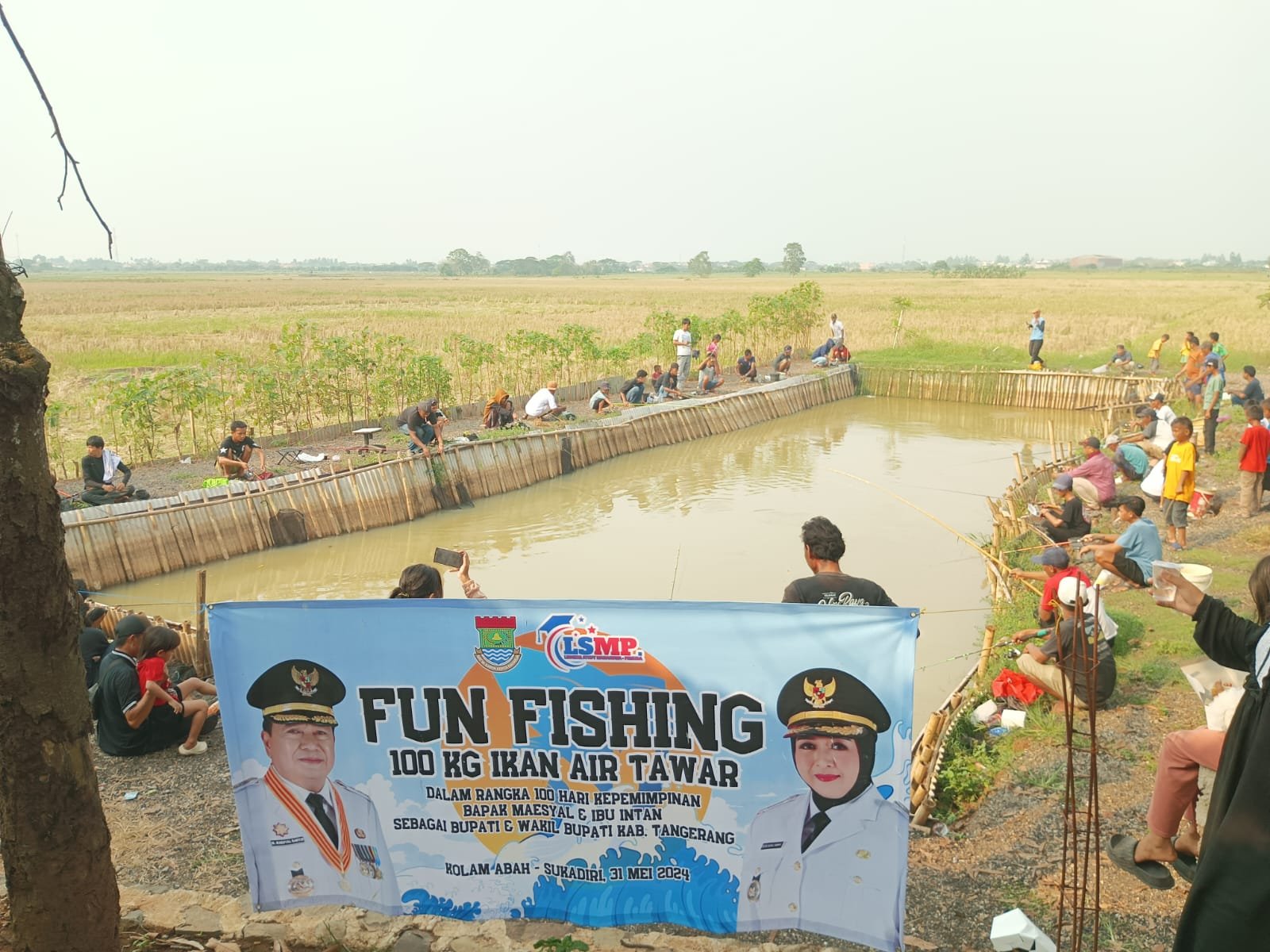 LSMP Sukses Gelar Fun Fishing 100 Kg Ikan Air Tawar, Apresiasi 100 Hari Kerja Bupati-Wabup Tangerang