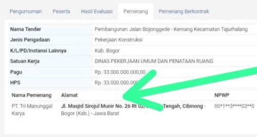 Dugaan Permainan KKN, Skandal Tender LPSE Rp 33 Miliar di Kabupaten Bogor Dinilai Tak Profesional