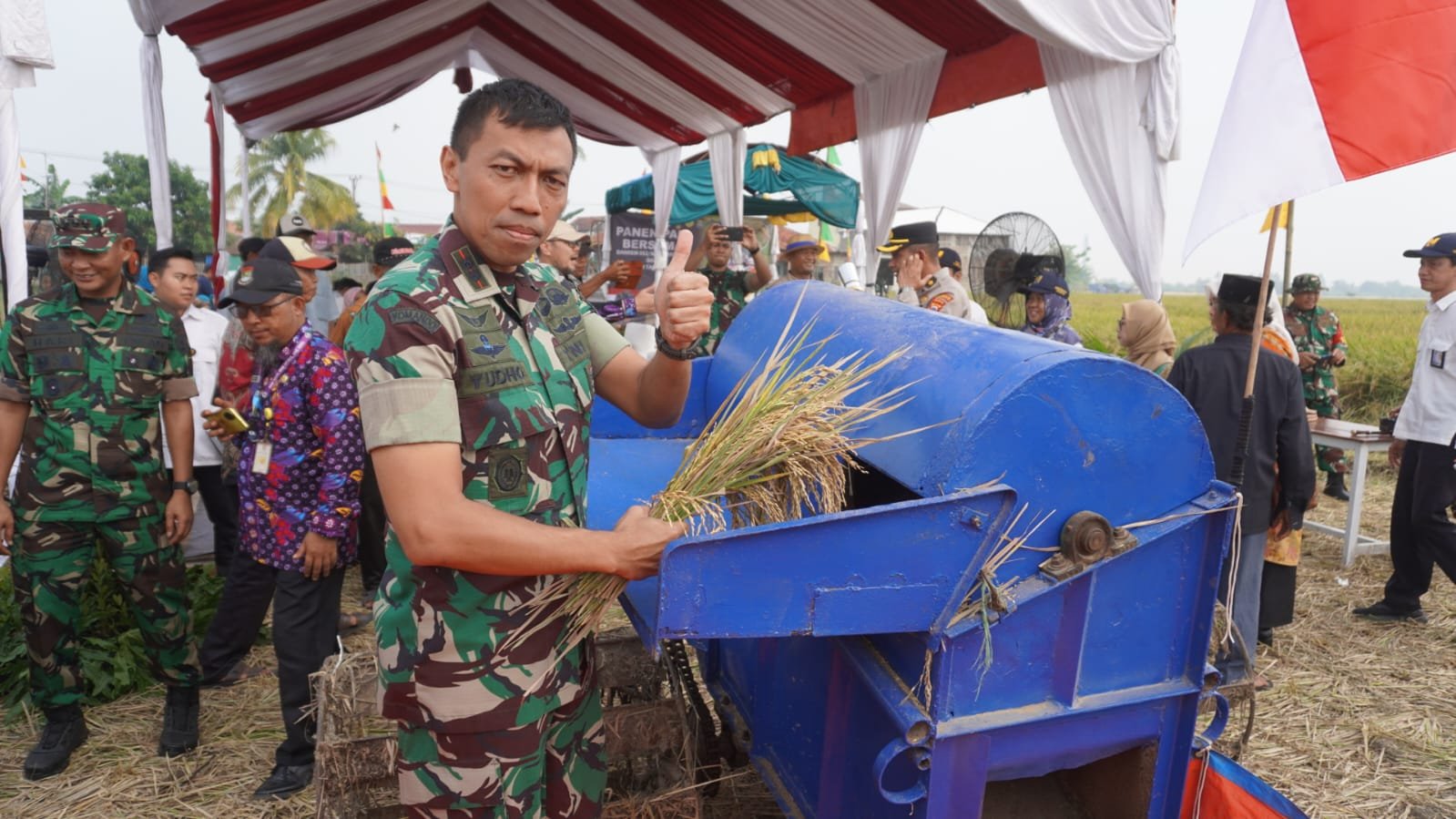 Wujudkan Ketahanan Pangan Kodim 0510/Trs Panen Padi 100 Hektar