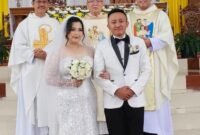 POTRET: momen bahagia di Tomohon, Bagus JB resmi persunting Olivia dalam pernikahan penuh sukacita. (Foto: suararealitas.co).