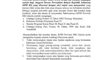 POTRET: surat imbauan KPID DKI Jakarta dinilai membungkam Kebebasan Pers. (Foto: Istimewa).