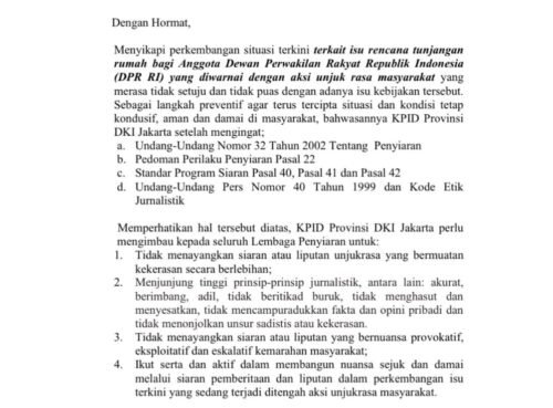 KPID DKI Jakarta Tuai Kritik, Dinilai Membatasi Kebebasan Pers dalam Pemberitaan Aksi Unjuk Rasa