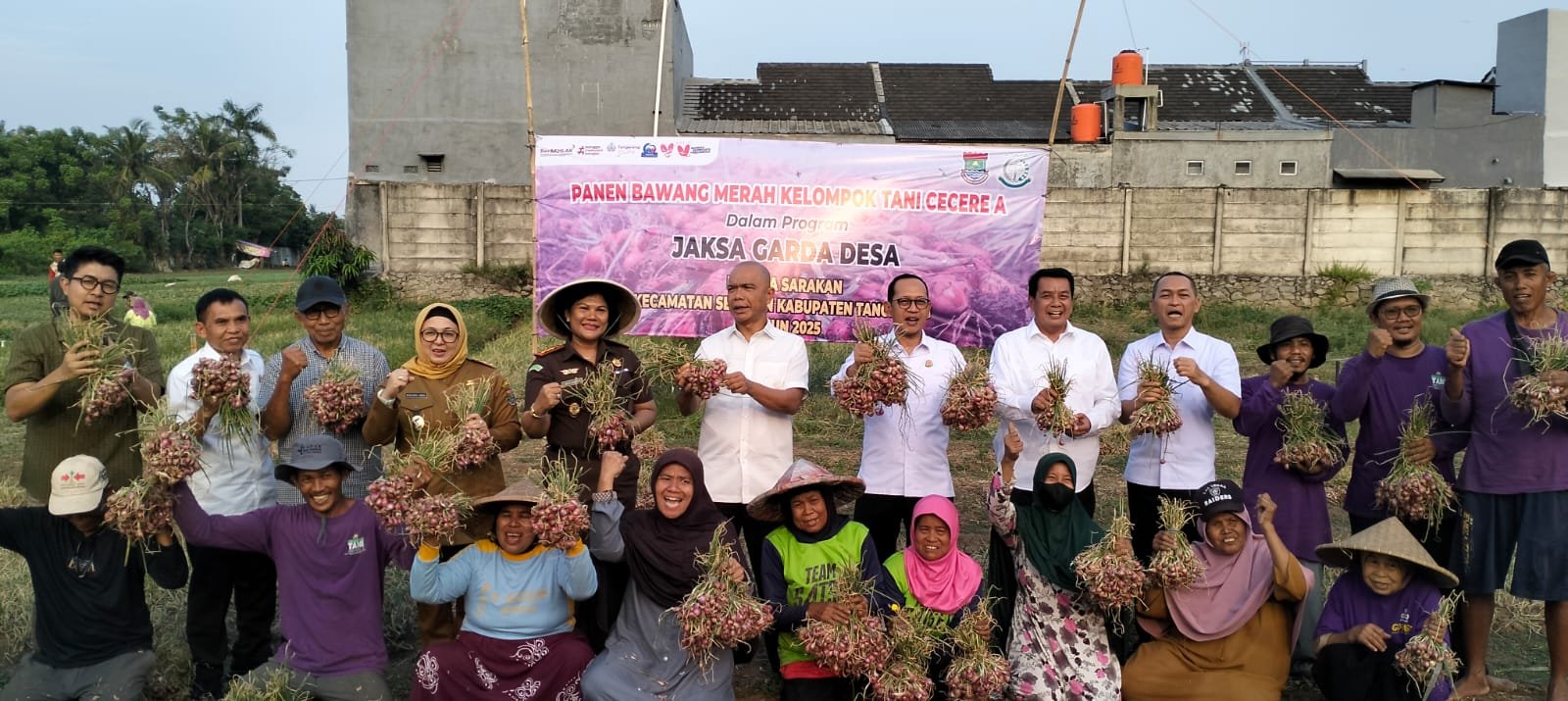 Jaksa Muda Bidang Intelejen Meninjau Panen Bawang Merah di Desa Sarakan