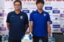 POTRET: Pelatih Taiwan  Che-Ming Huang saat konferensi pers menjelang laga persahabatan melawan skuad Timnas Indonesia. (Foto: Istimewa).