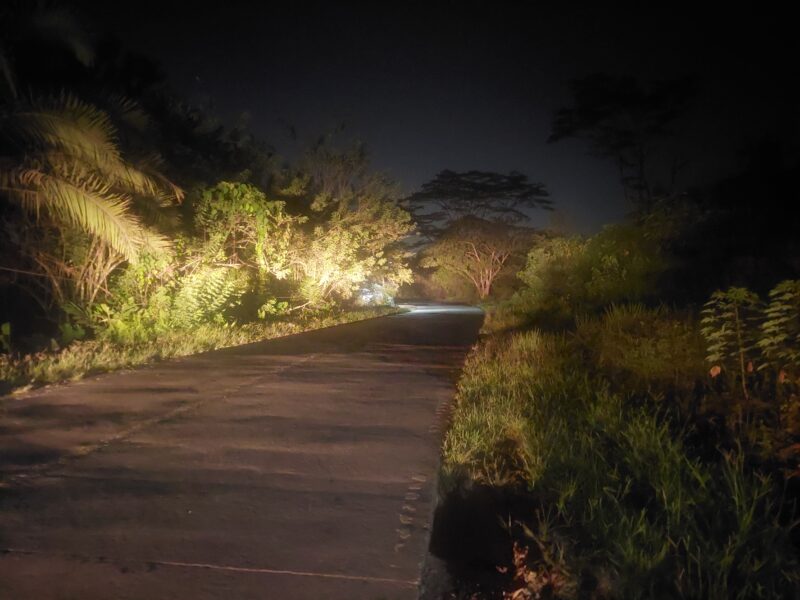 PANTAUAN: kondisi di Desa Tepian Langsat yang tak dialiri listrik, air bersih, dan minim penerangan lampu jalan selama 20 tahun, serta luput dari perhatian pemerintah pusat. (Foto: Ekslusif suararealitas.co).