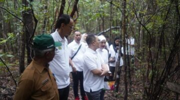 POTRET: aksi kecil untuk perubahan besar: Jasaraharja Putera saat tanam pohon pelepak dan dukung pariwisata berkelanjutan di Belitung. (Foto: Istimewa).