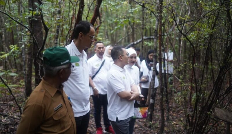 POTRET: aksi kecil untuk perubahan besar: Jasaraharja Putera saat tanam pohon pelepak dan dukung pariwisata berkelanjutan di Belitung. (Foto: Istimewa).