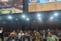 Akhmad Munir, saat hadir sebagai pihak terkait dalam sidang lanjutan uji materi Pasal 8 UU Pers di Mahkamah Konstitusi (MK), Jakarta, Selasa (21/10/2025).