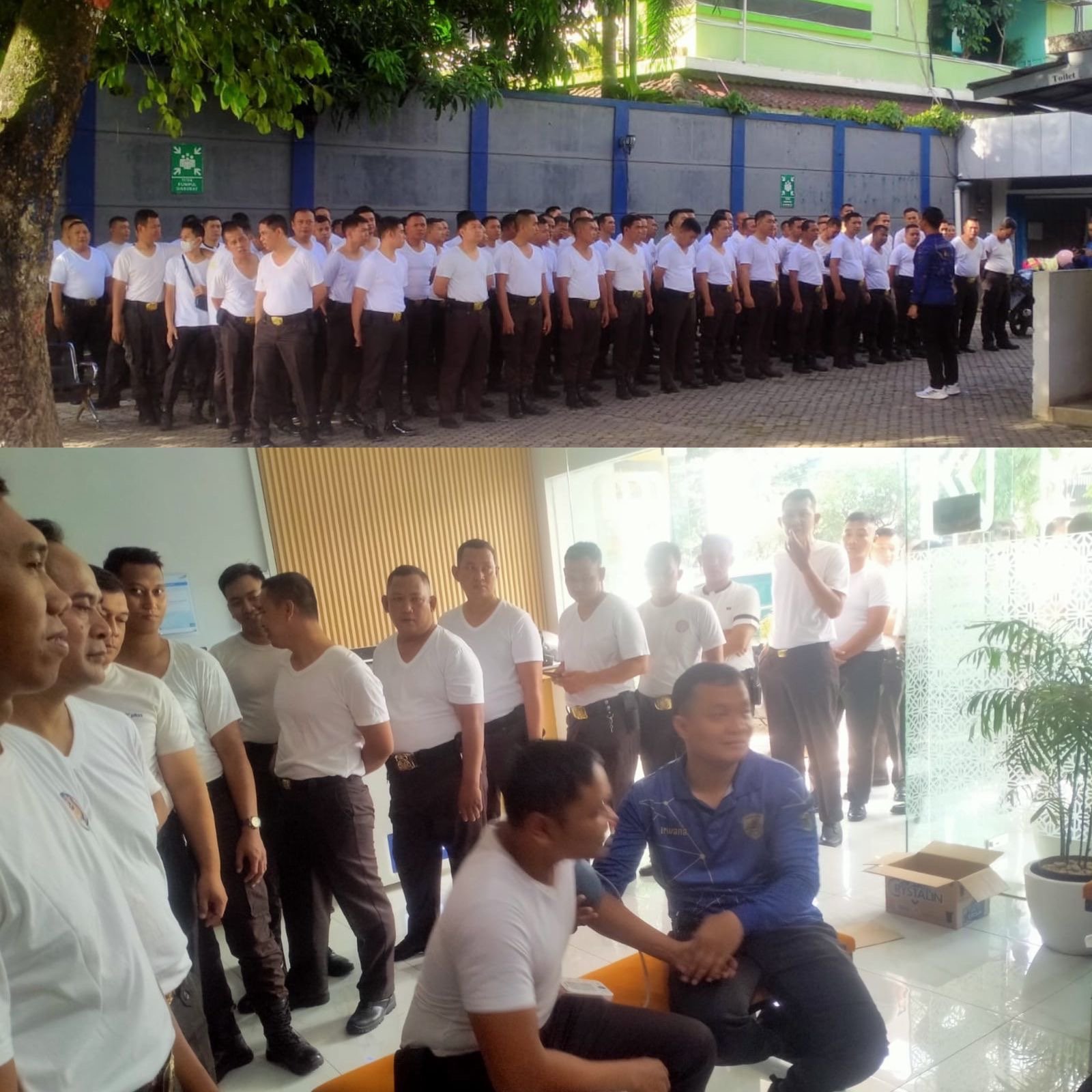 Acara Pembinaan dan Pemeriksaan Tensi  Satpam  PKSS Jakarta 3 di Kantor Cabang Kebon Jeruk