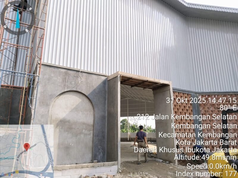 POTRET: proyek lapangan padel yang luput dari pengawasan Sudin Citata Jakbar, sehingga terus berjalan bebas hambatan. (Foto: suararealitas.co).