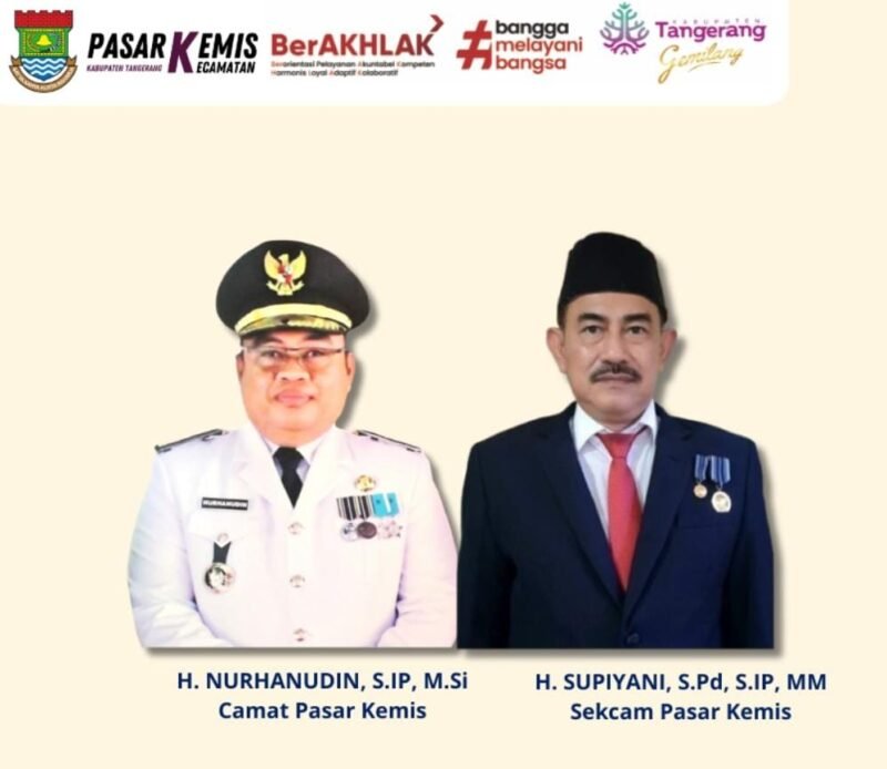 Kepala Kecamatan Pasarkemis, H. Nurhanudin, S.IP, M.Si dan Sekretaris Camat (Sekcam) H. Supiyani, S.Pd, S.IP, MM  beserta seluruh jajaran Kecamatan Pasarkemis mengucapkan selamat menyambut Hari Raya Natal bagi umat Kristiani dan Tahun Baru 2026