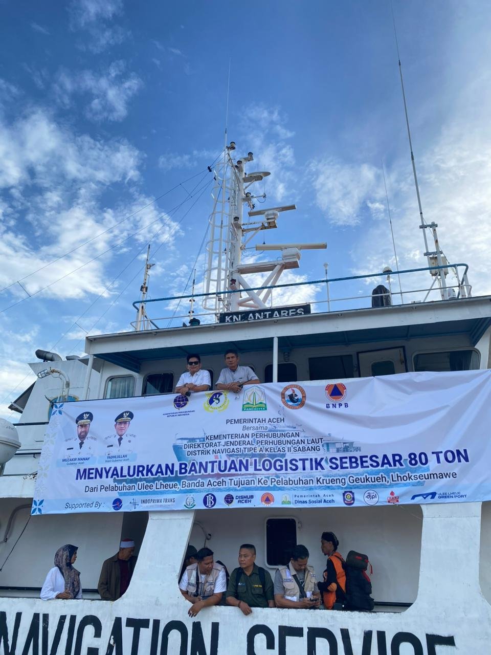 Kolaborasi dengan Pemerintah Daerah, Kapal KN Antares Kembali Angkut 80 Ton Bantuan Logistik ke Aceh