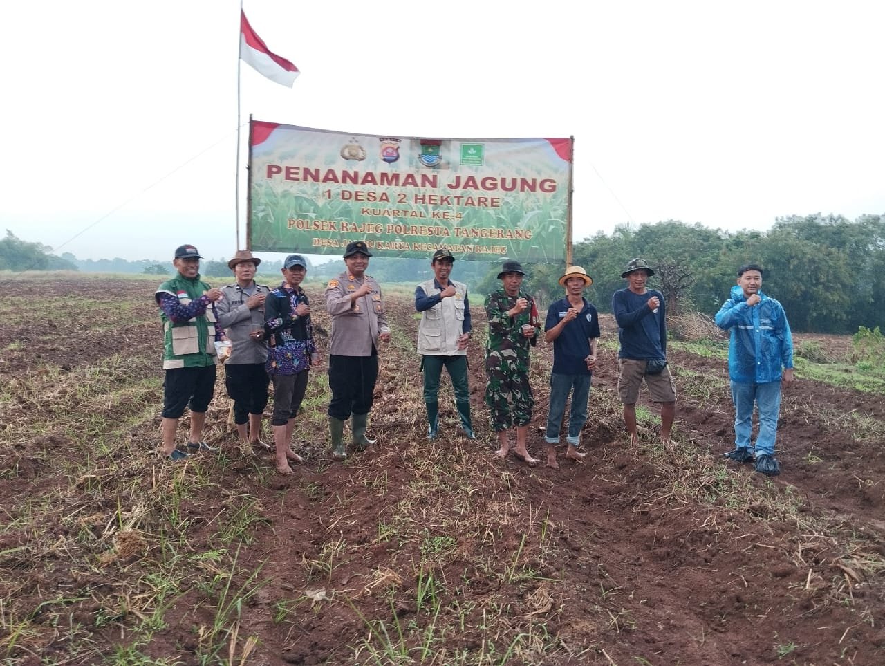 Polsek Rajeg Tanam Jagung Hibrida Kuartal IV