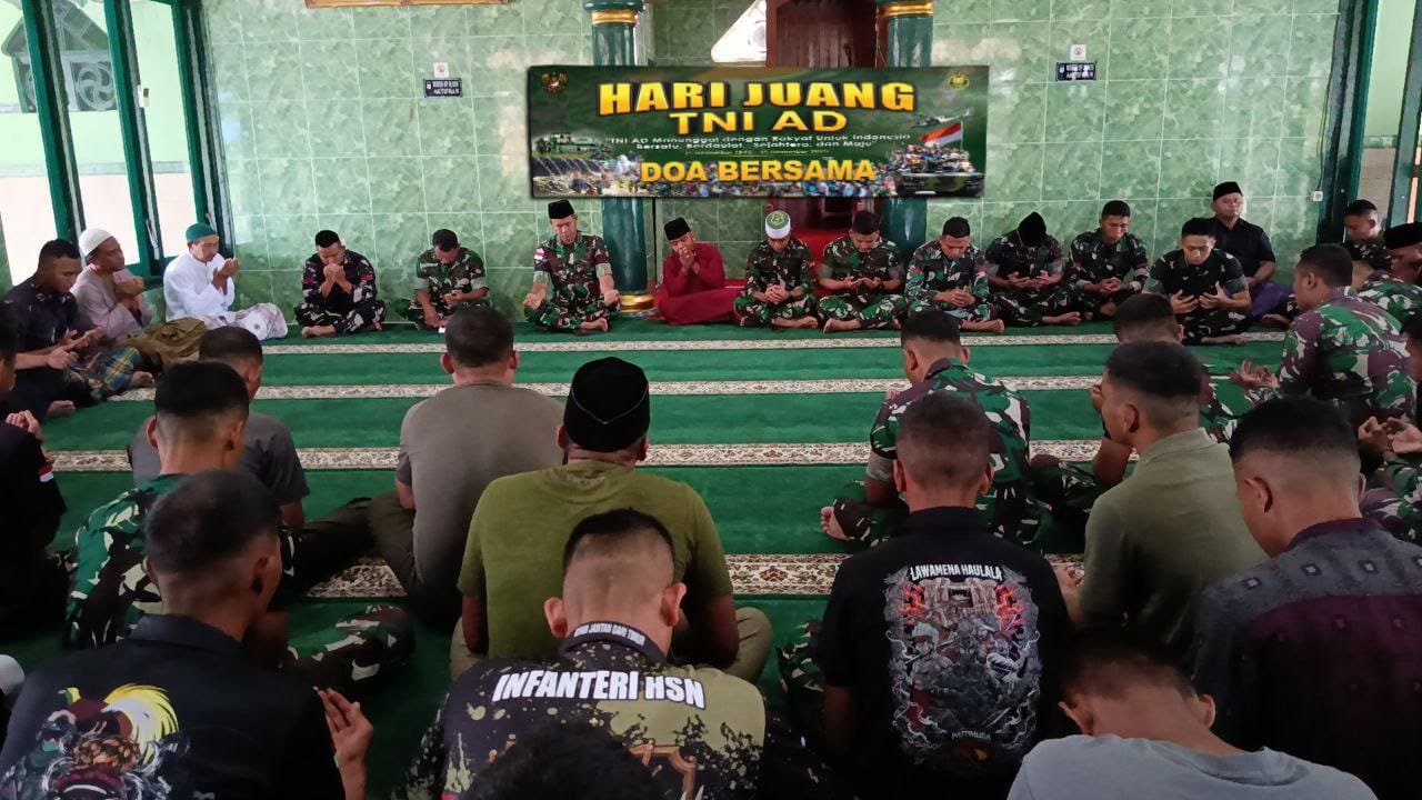 Jelang Peringatan Hari Juang Ke-80 TNI AD Tahun 2025, Prajurit Kodim 1710/Mimika Gelar Doa Bersama