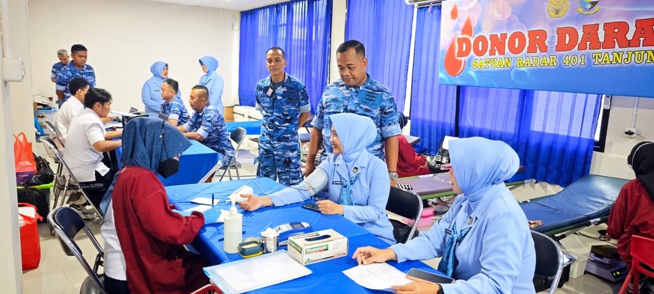 Satuan Radar 401 Gelar Donor Darah, Dukung Penambahan Stok PMI Kabupaten Tangerang ‎