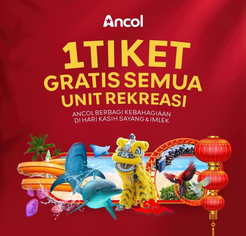 Ancol Hadirkan Tiket Terusan Rp150.000, Bebas Masuk Seluruh Unit Rekreasi – Rayakan Valentine & Imlek 2026 dengan Satu Tiket untuk Semua Wahana