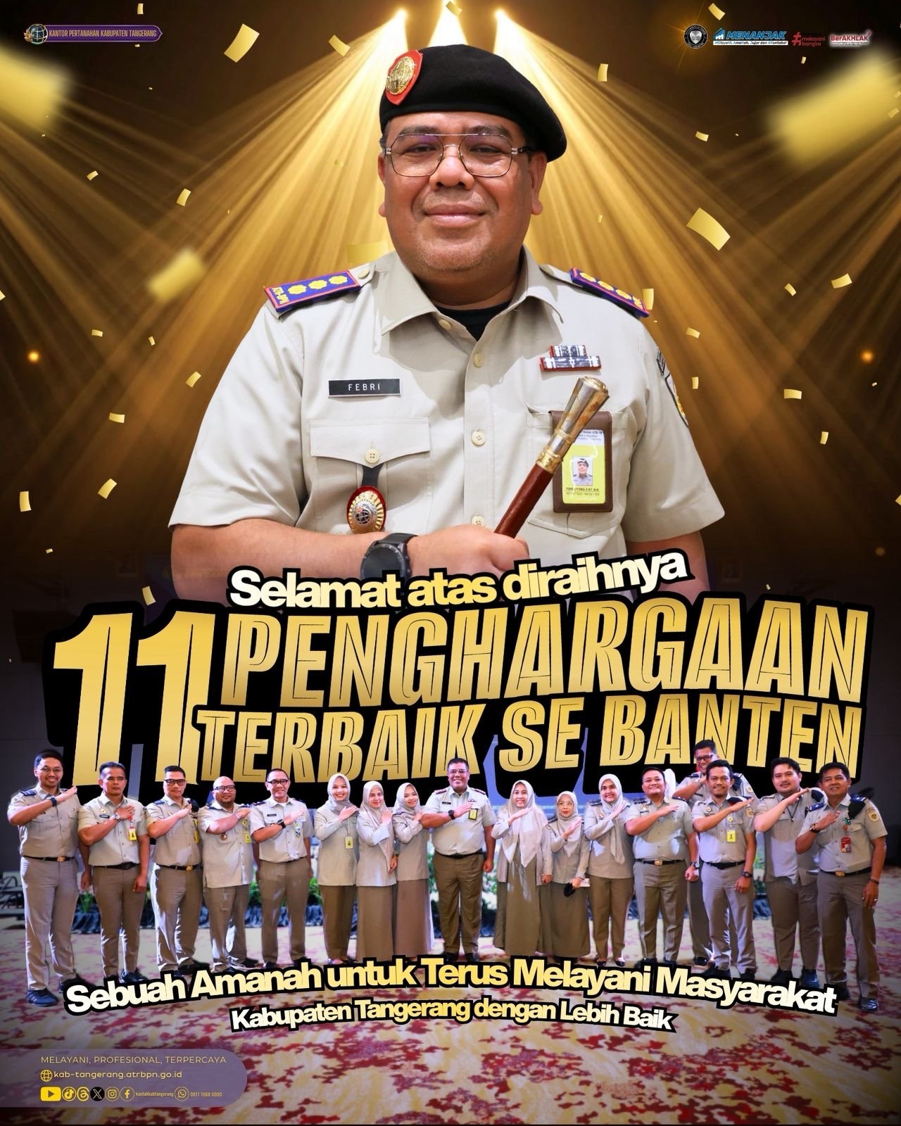 Kantah Kabupaten Tangerang Borong 11 Penghargaan Terbaik se-Banten pada Rakerda BPN 2026