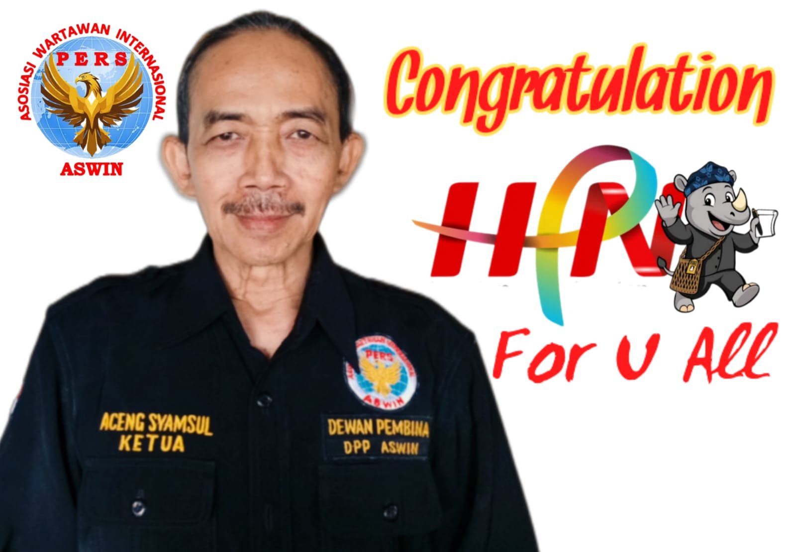 Chairman of the Board of Trustees of the DPP ASWIN Aceng Syamsul Hadie, S S Sos., MM Congratulates the 2026 National Press Day..!!