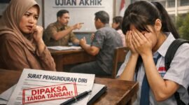 Dugaan pelanggaran serius terhadap hak pendidikan mencuat di SMKN 2 Kabupaten Tangerang. Seorang wali murid mengaku dipaksa menandatangani surat pengunduran diri anaknya