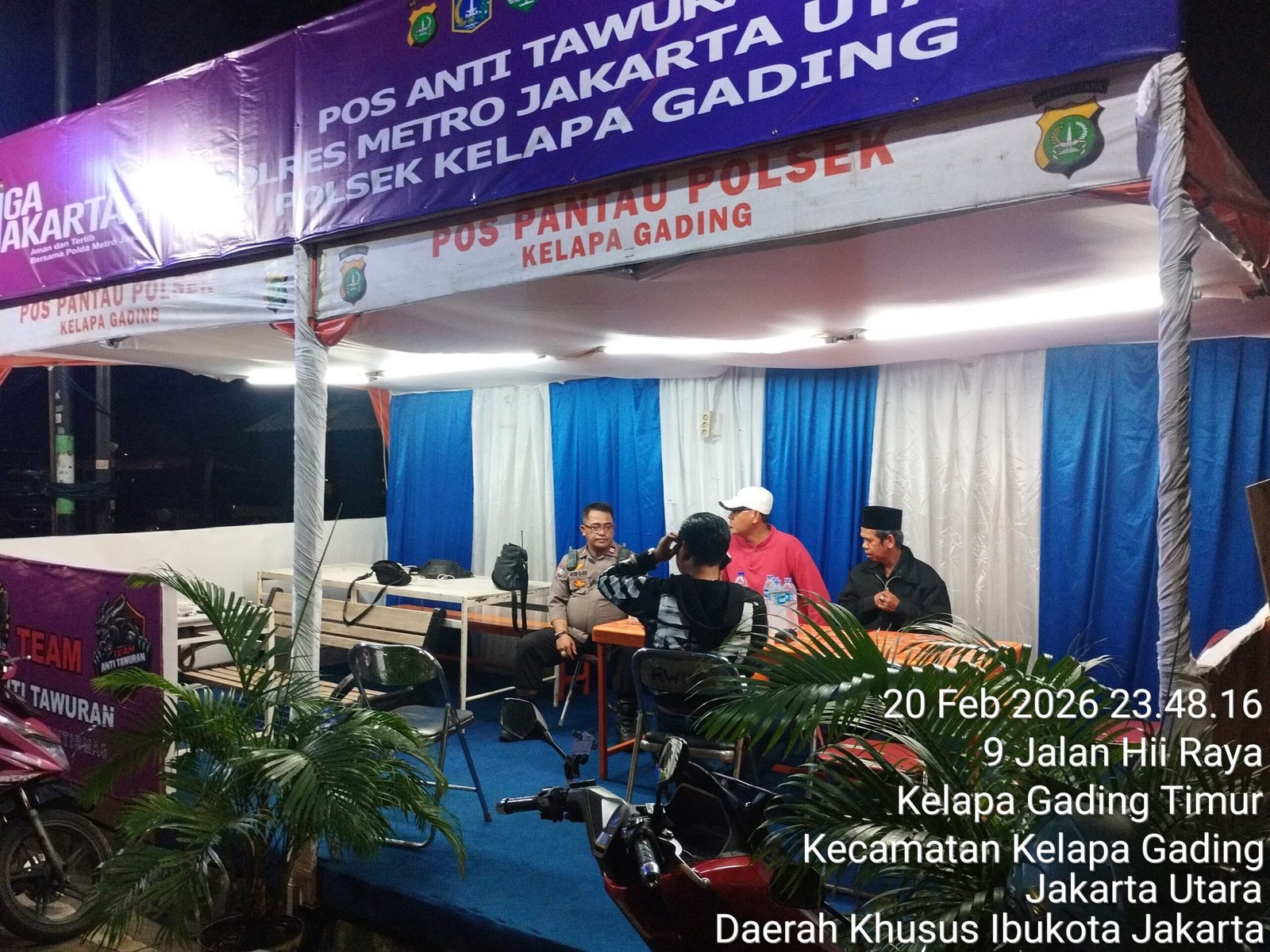 Kapolsek Kelapa Gading Cek Pos Pantau Terpadu di Kelapa Gading Timur, Situasi Kondusif