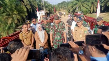 Akhiri Keterisolasian Warga Langkat, TNI dan PTPN IV PalmCo Bangun Jembatan Darurat