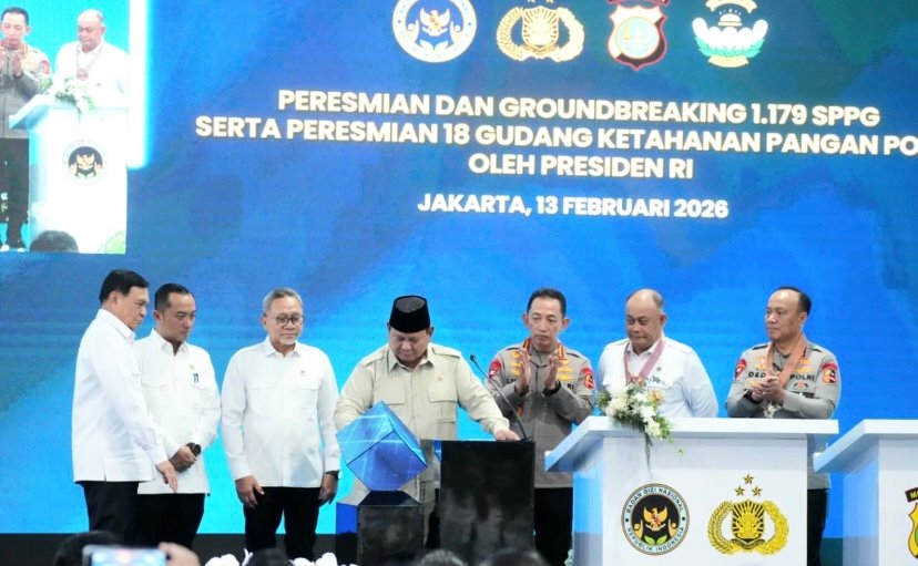 Prabowo Resmikan Jaringan SPPG dan Gudang Ketahanan Pangan Polri Nasional