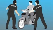 Foto ilustrasi pengendara motor stop oleh oknum debt Collector