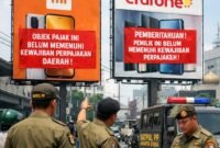 ILUSTRASI - 2 reklame milik Erafone dan Xiaomi (Redmi) di Jakarta Utara yang melanggar Perda dan Pergub DKI Jakarta. (Foto: Ekslusif Suara Realitas).