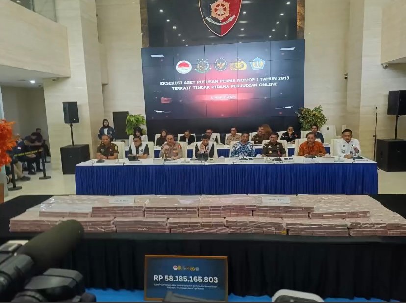 Polri Sita dan Eksekusi Rp58 Miliar Aset Judi Online, Hasil TPPU Diserahkan ke Negara