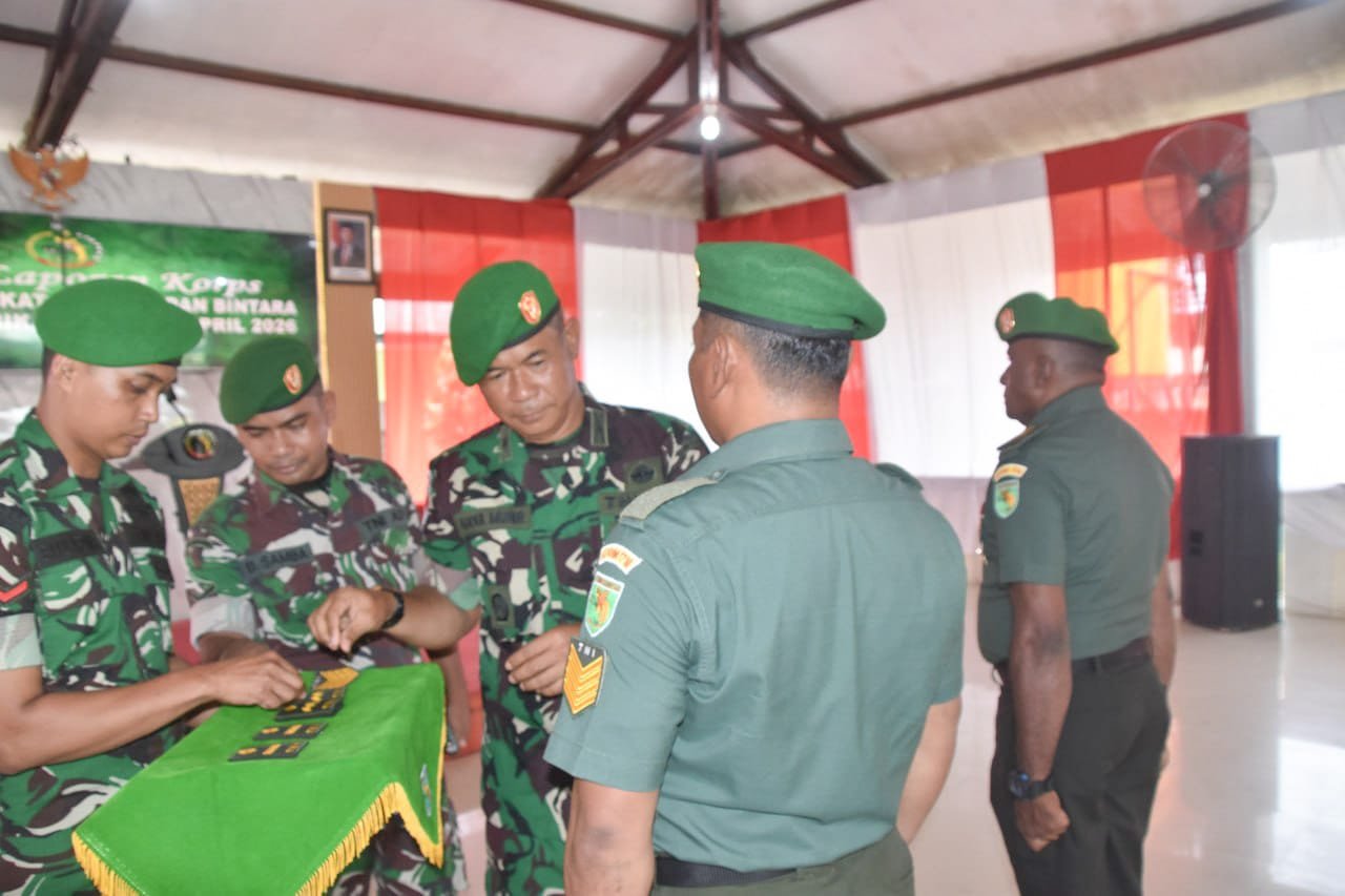 Kodim 1710/Mimika Gelar Acara Laporan Korps Kenaikan Pangkat
