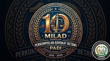 POTRET - Logo khusus dan simbol organisasi profesi hukum Perkumpulan Advokat Betawi (PADI) menuju satu dekade di 28 Oktober 2026 mendatang. (Foto: Humas PADI).