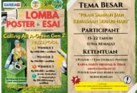 POTRET - flyer lomba Poster dan Esay dalam rangka HUT ke-9 Komunitas A-Green. (Canva/Garuda 24 Jam).