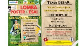 POTRET - flyer lomba Poster dan Esay dalam rangka HUT ke-9 Komunitas A-Green. (Canva/Garuda 24 Jam).