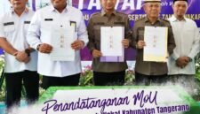 penandatanganan Nota Kesepahaman (MoU) Percepatan Sertifikasi Tanah Wakaf Kabupaten Tangerang. Bertempat di Auditorium Hj. Rumsini, M.Pd YABIKA Rabu (06/04/2026)