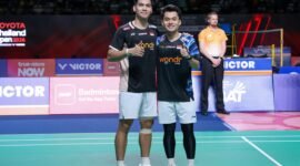 POTRET - pasangan ganda putra, Leo Rolly Carnando-Daniel Marthin bakal tampil dilaga final Thailand Open 2026. (Foto: PBSI/Ist).