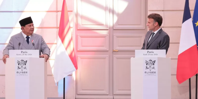 POTRET - sikap dan komitmen soal perdamaian Palestina, Prabowo Subianto dipuji Presiden Prancis, Emmanuel Macron saat pertemuan bilateral. (Foto: Dok.Bakom RI/Ist).
