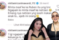 POTRET - video permintaan maaf Sarwendah Tan menuai kritik pedas dari Nikita Mirzani yang menilai permohonan tersebut harus disampaikan langsung kepada Ruben Onsu, melainkan bukan ke netizen. (Foto:  Ilustrasi.Dok. Suara Realitas/Za).